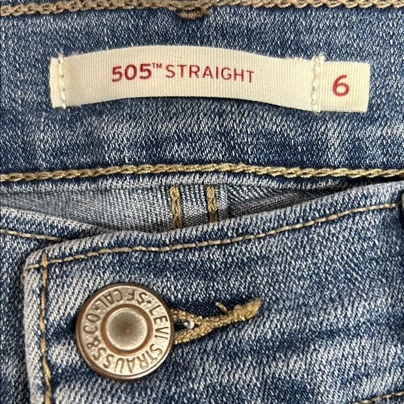 Levi's Women's 505 Straight Jeans - Denim Blue - Picture 2 of 5